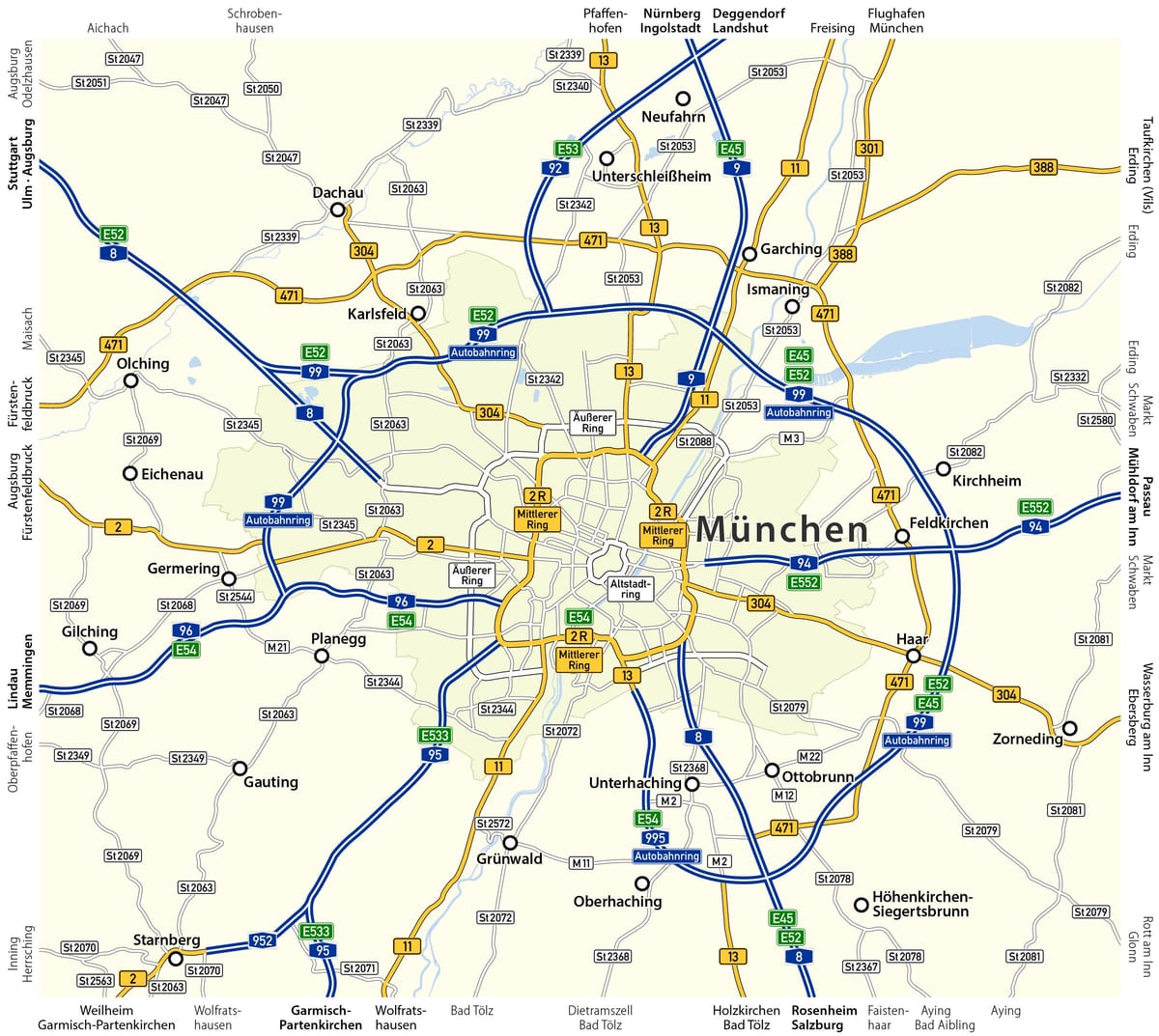 ミュンヘンの道路地図