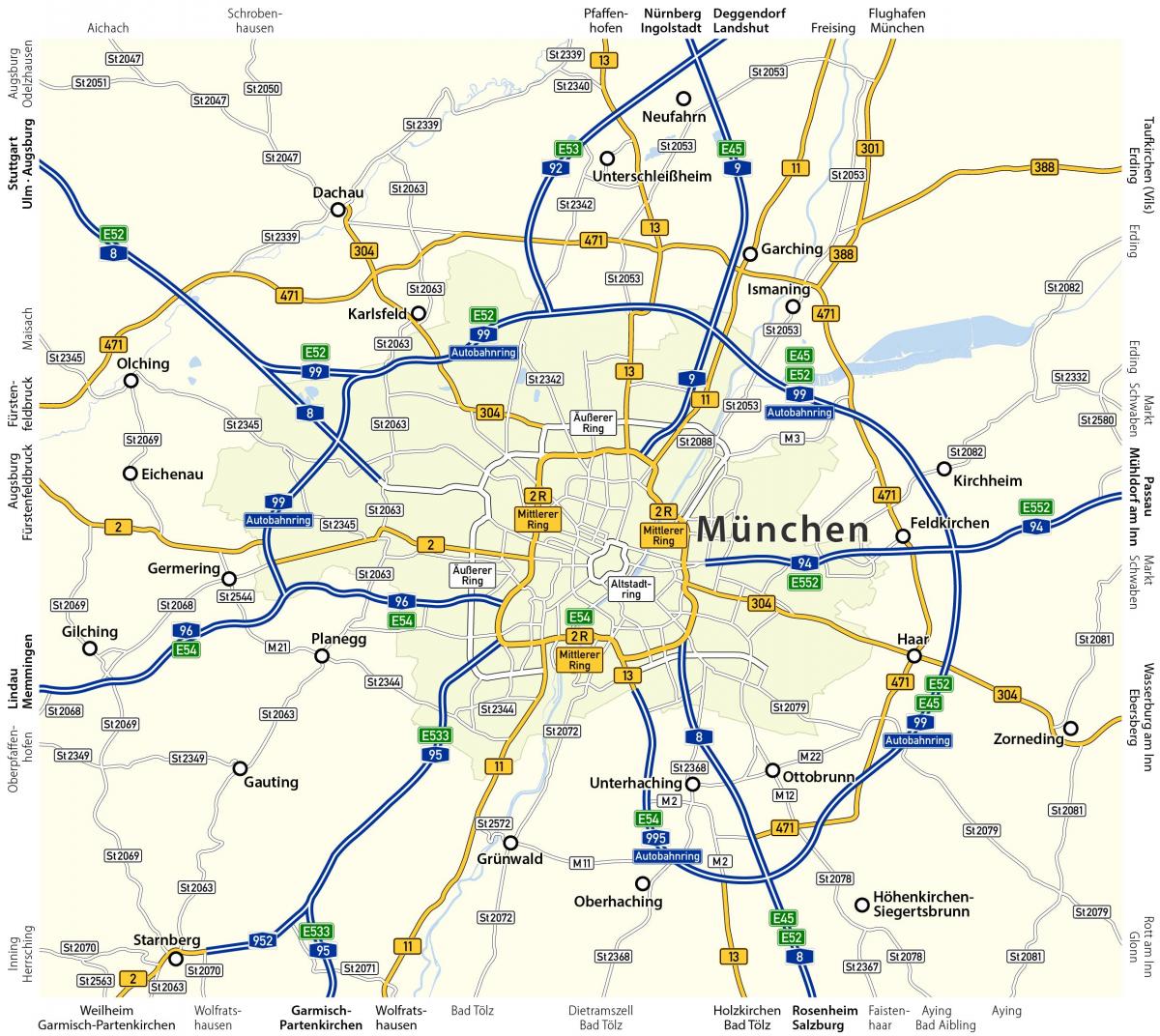 ミュンヘンの道路地図
